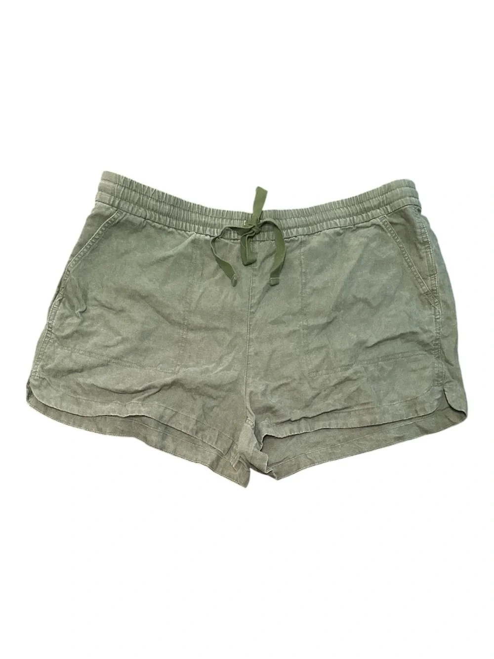 J. Crew Olive Drawstring Linen-Blend Athletic Shorts